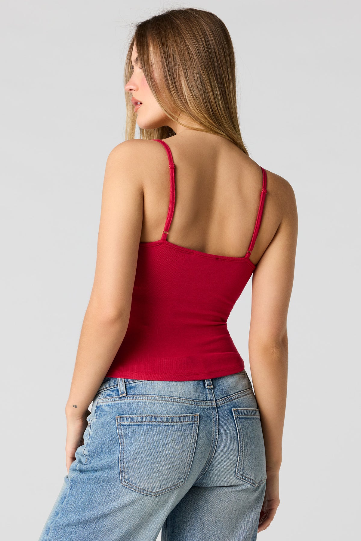 Vue alternative 2. Débardeur côtelé sans soutien-gorge intégré à encolure dégagée