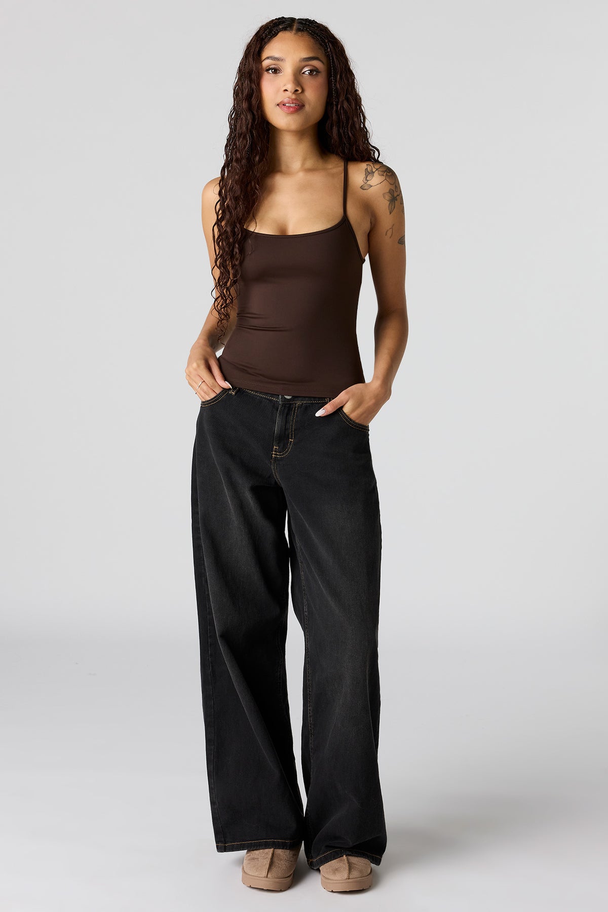 Alt View 3. Luxe Heavy Contour Cami - Brown