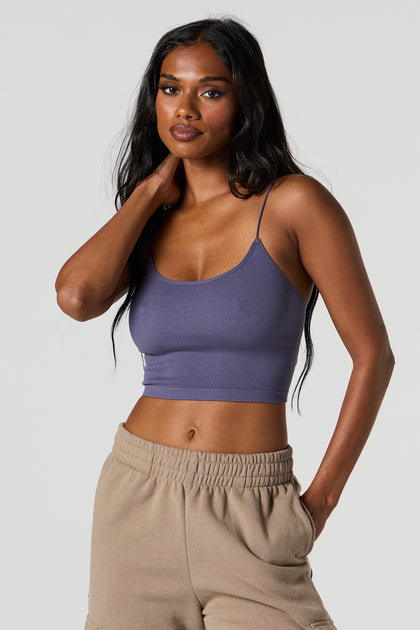 Seamless Ribbed Cropped Bungee Cami