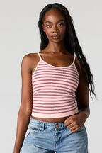 Braless Seamless Ribbed Scoop Neck Tank