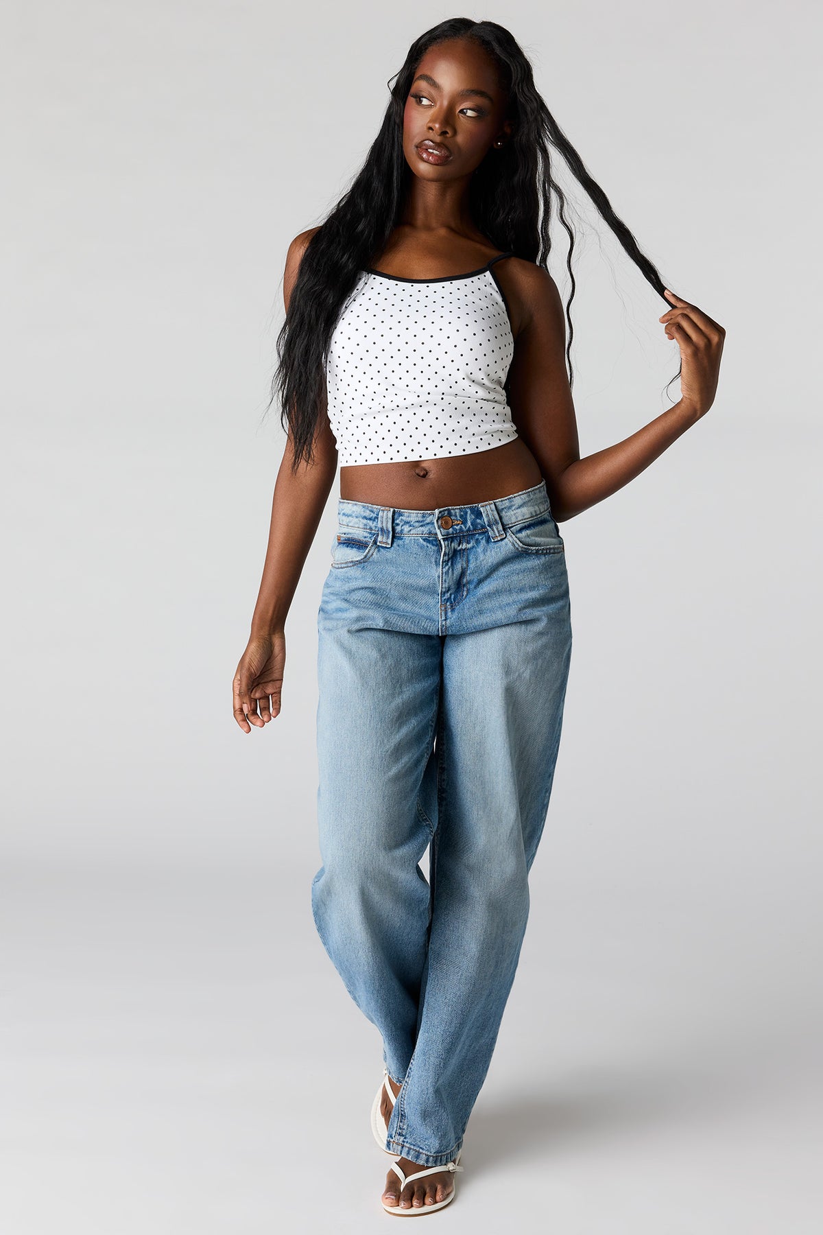 Alt View 3. Braless Seamless Ribbed Scoop Neck Tank - Black with White