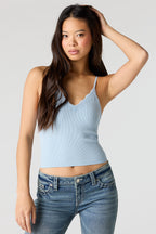 Camisole sans couture avec liséré de dentelle