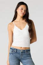 Camisole sans couture avec liséré de dentelle