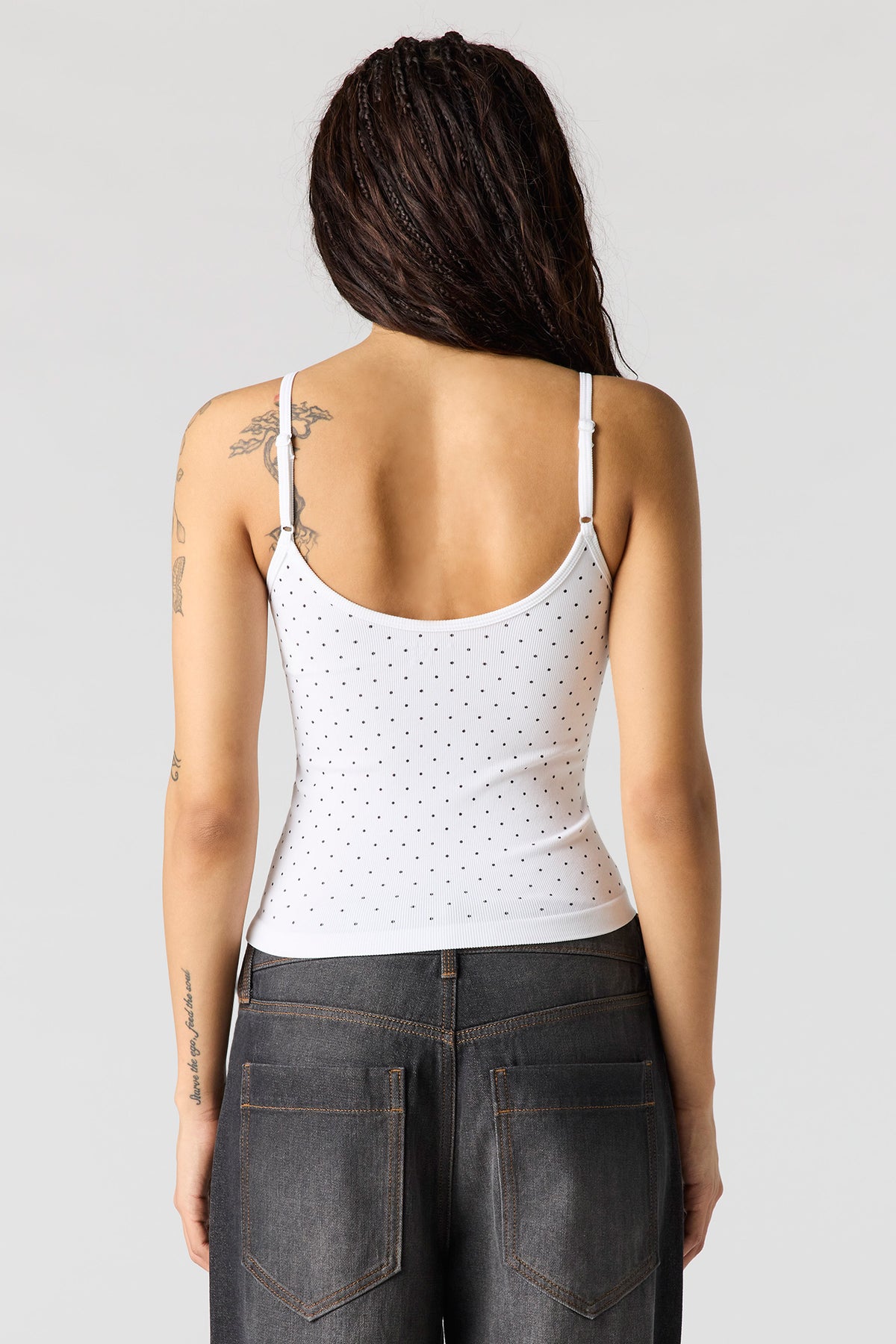 Alt View 2. Braless Seamless Ribbed V-Neck Cami - Off White