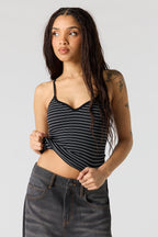 Camisole côtelée sans couture ni soutien-gorge intégré à encolure en V