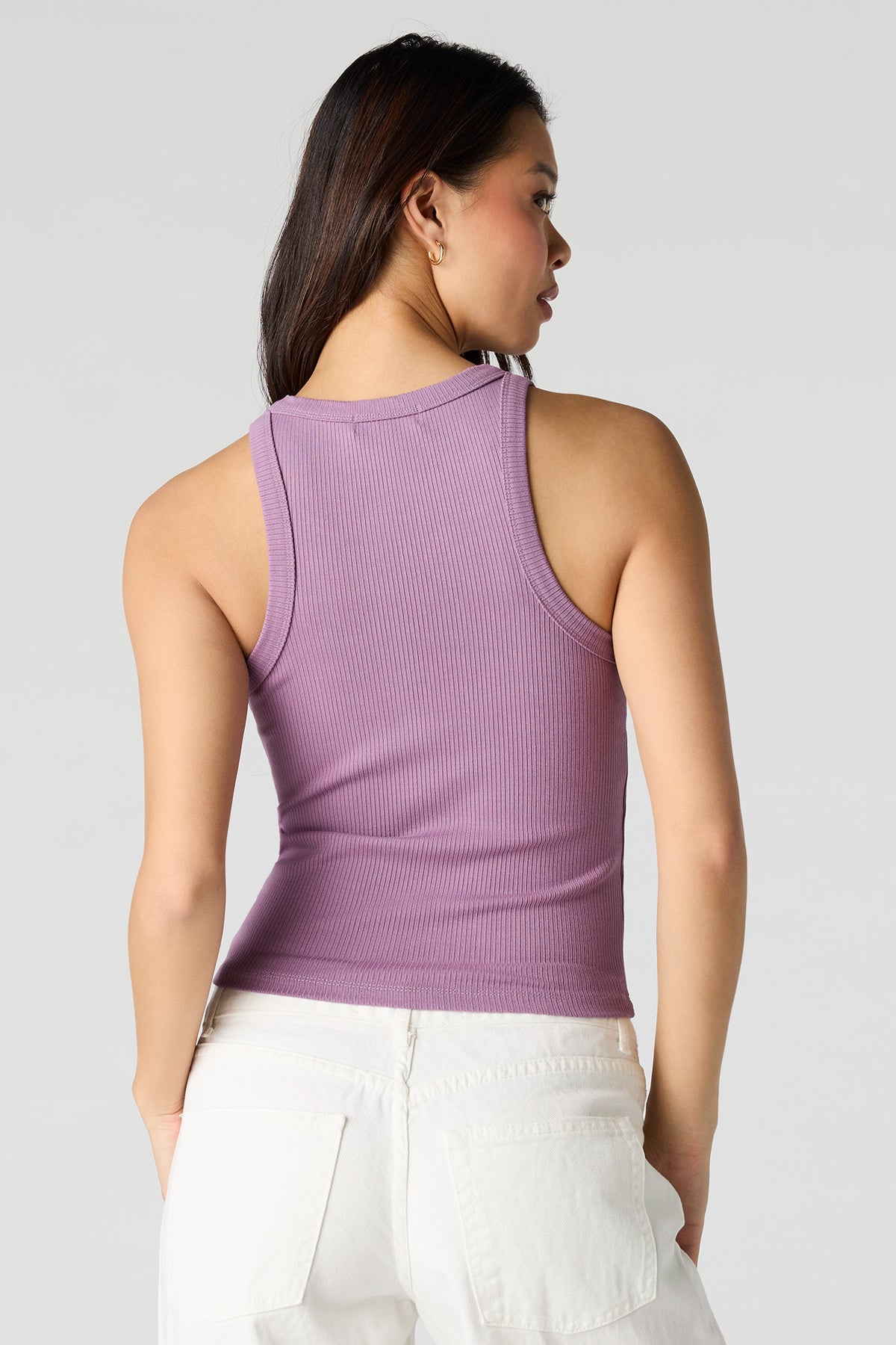 Alt View 2. Ribbed Tank - Purple