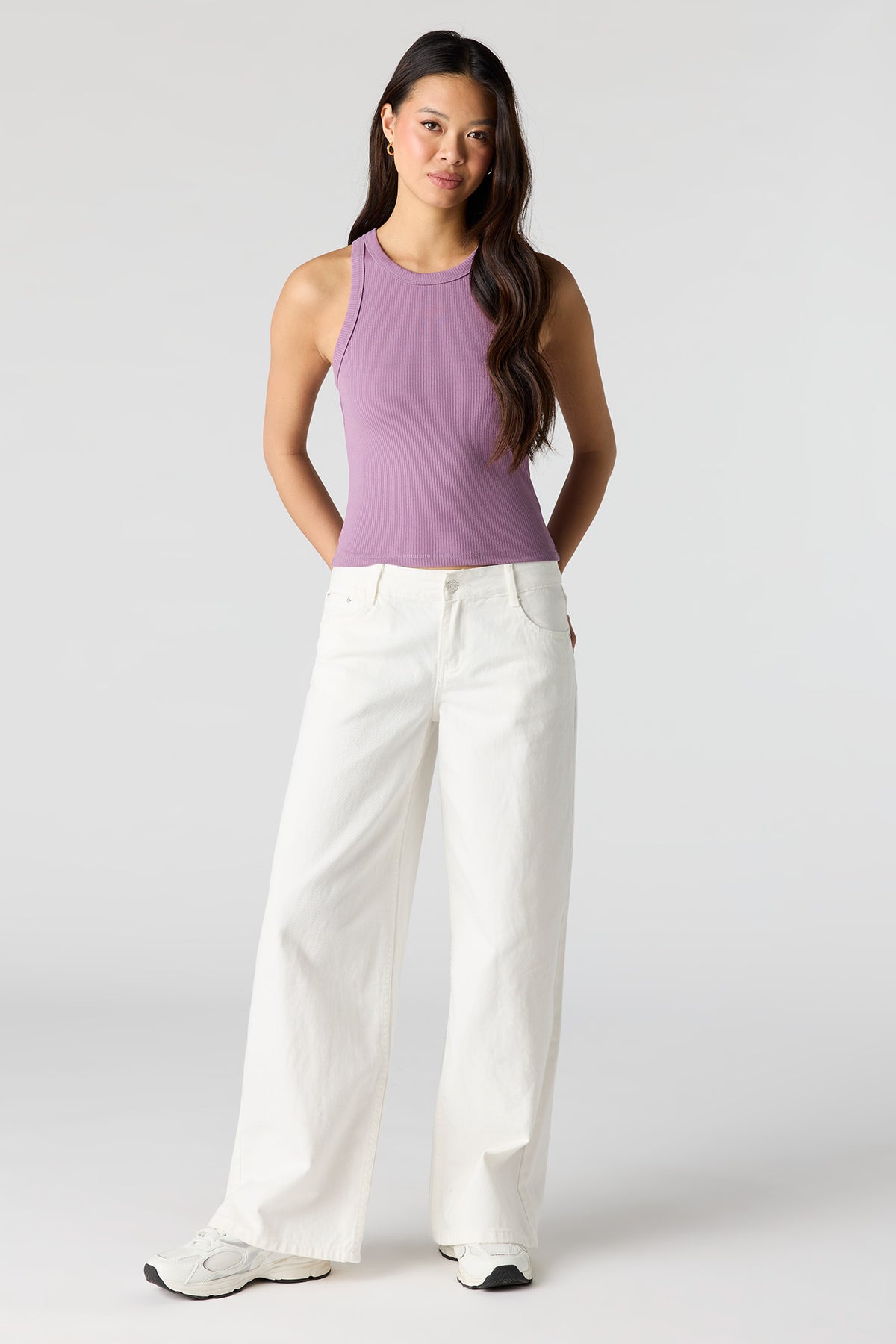 Alt View 3. Ribbed Tank - Purple