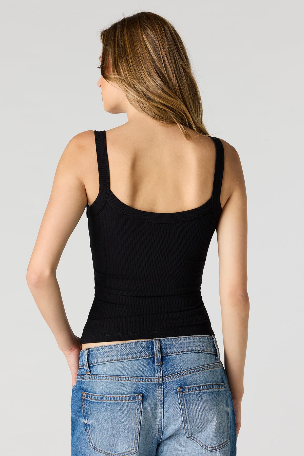 Alt View 5. Ribbed Scoop Neck Tank - Fuchsia
