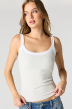 Ribbed Scoop Neck Tank