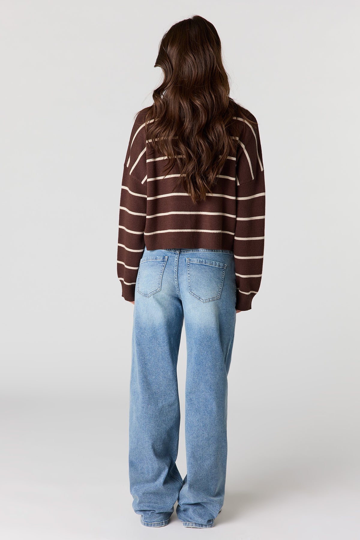 Vue alternative 3. Jean extensible à jambe large Paris Moyen avec taille haute