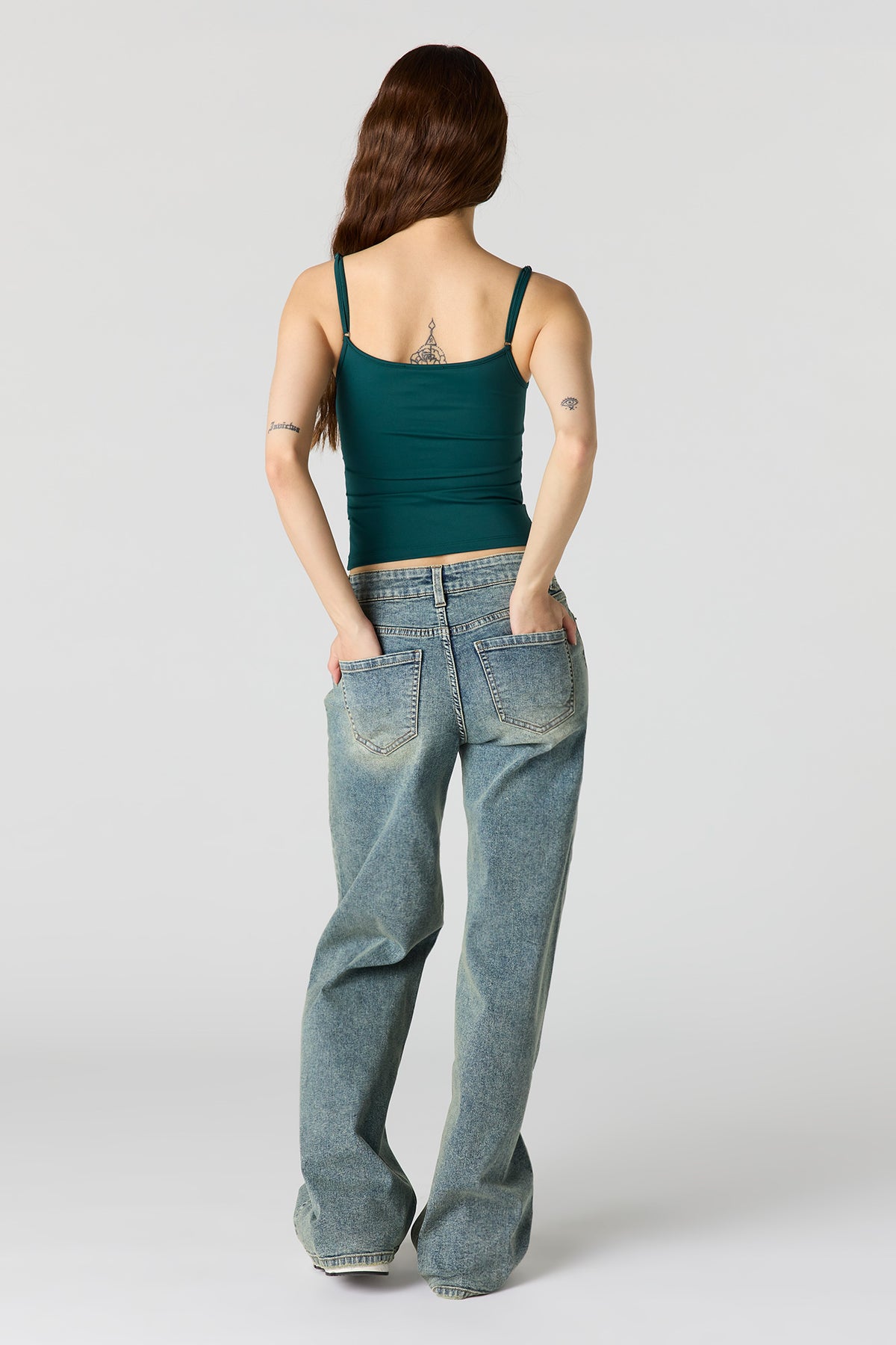 Alt View 3. Paris Stretch High Rise Wide Leg Vintage Medium Jean - Pacific Blue