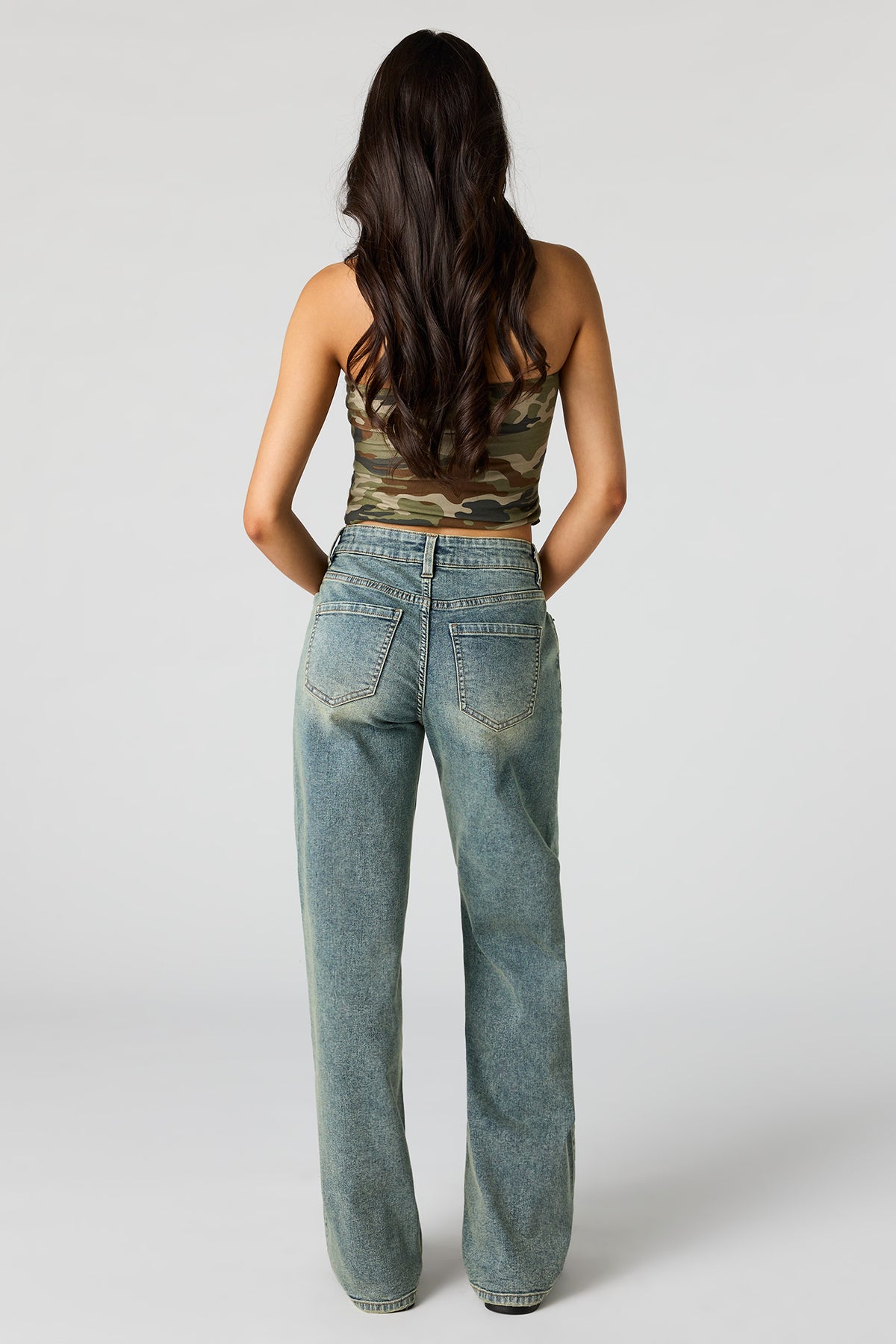 Alt View 3. Paris Stretch High Rise Wide Leg Vintage Medium Jean - Pacific Blue