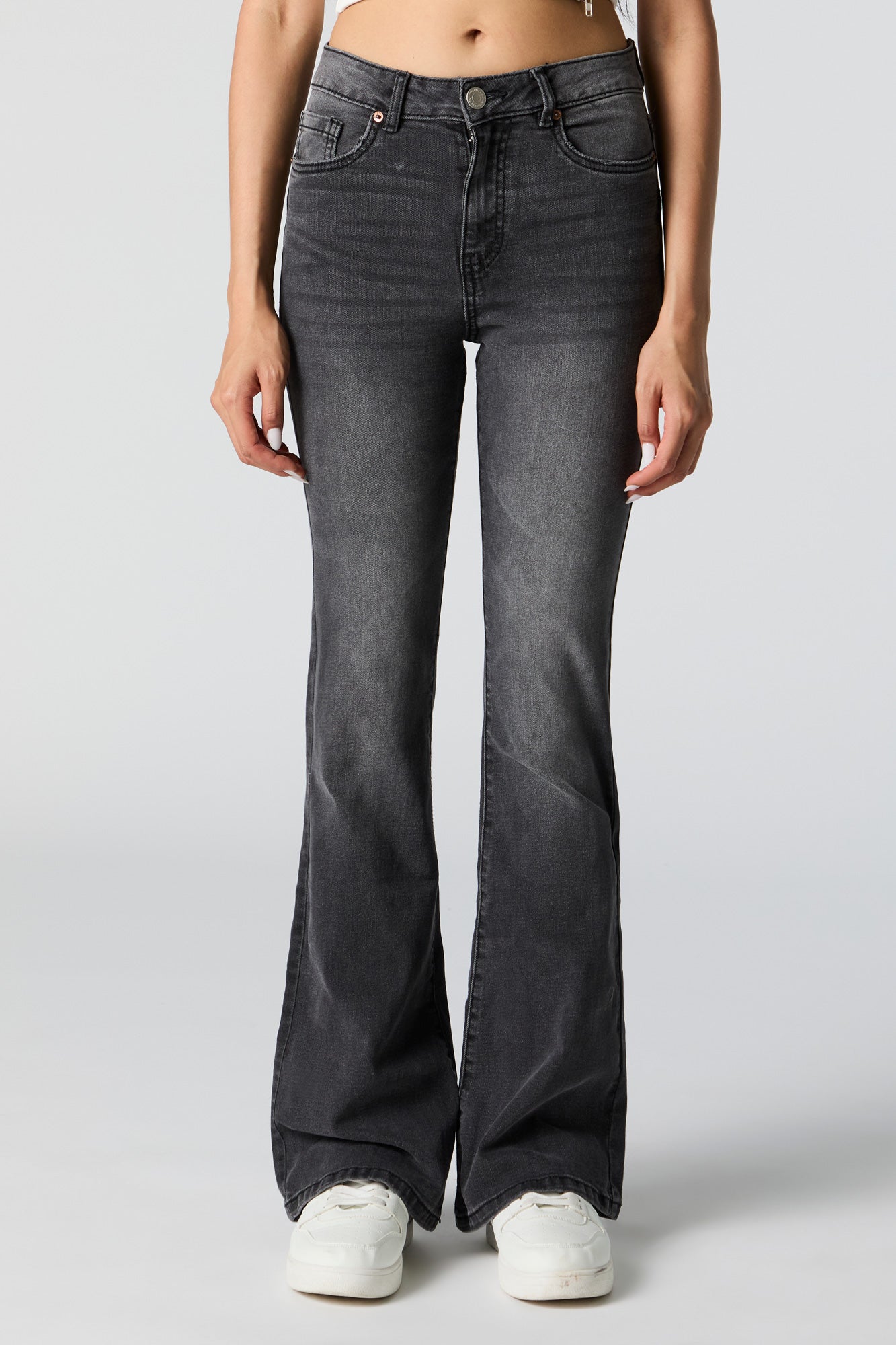 Wash Mid Rise Flare Jean