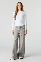 Jean super baggy Soho gris à taille basse