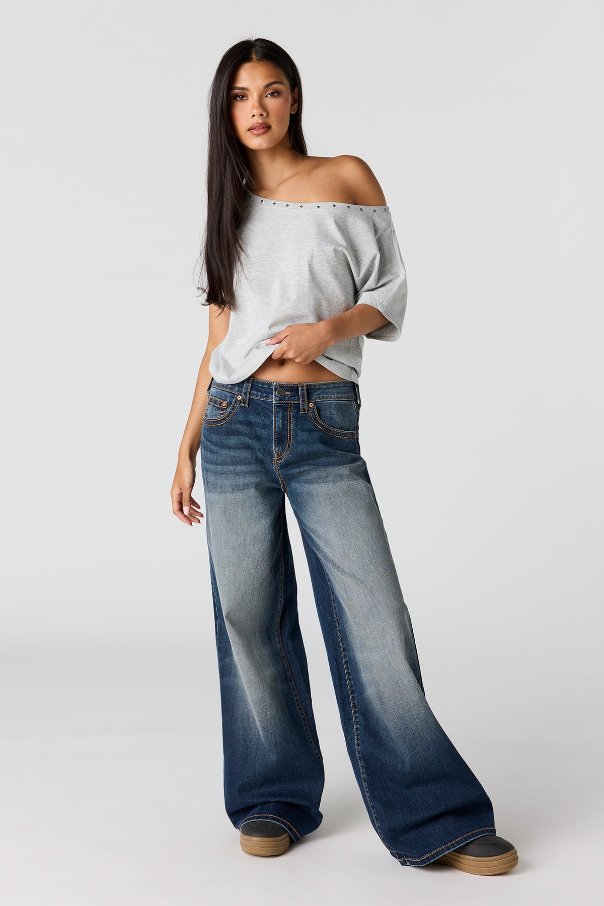 Jean super baggy Soho pâle à taille basse