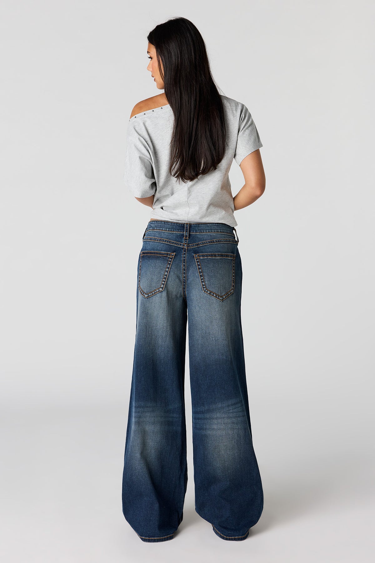 Vue alternative 3. Jean super baggy Soho pâle à taille basse