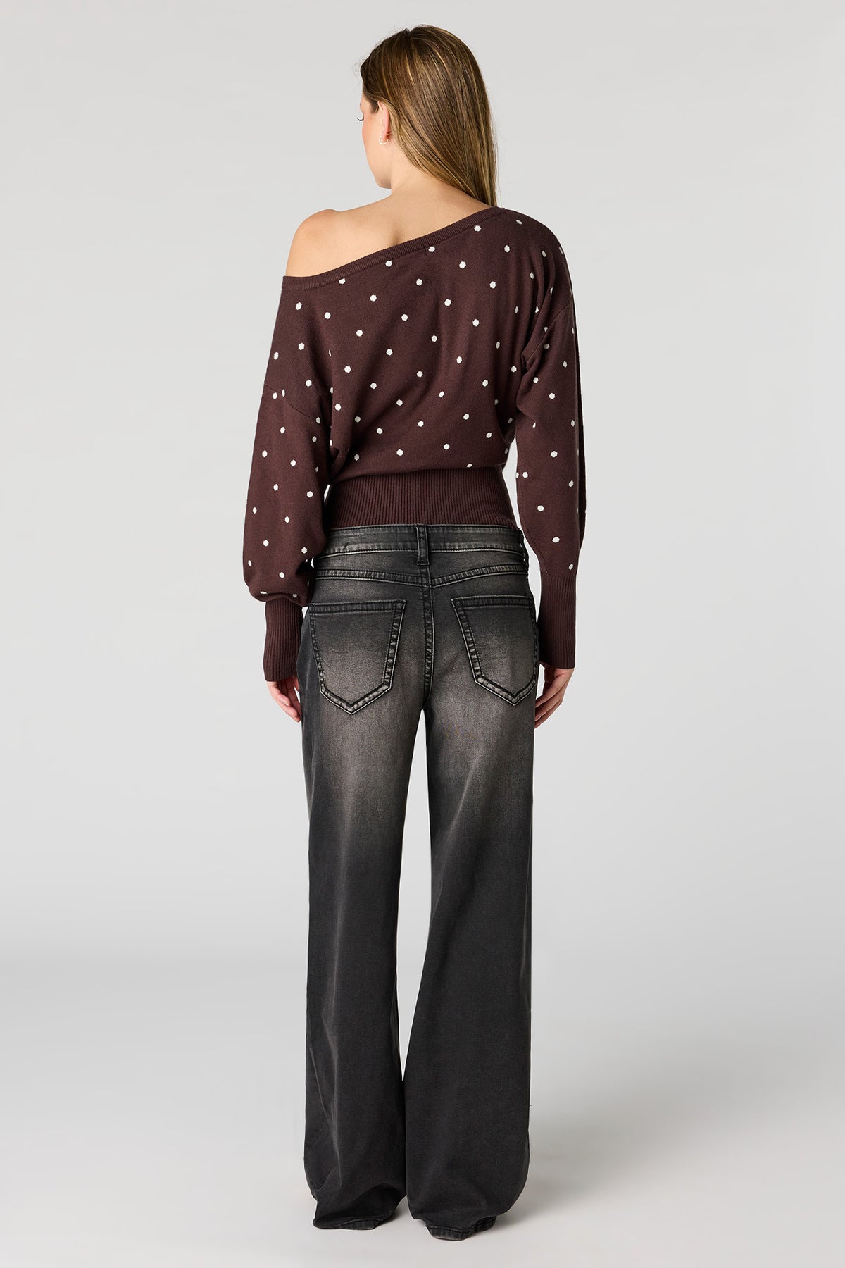 Alt View 3. Soho Stretch Mid Rise Super Baggy Black Jean - Black