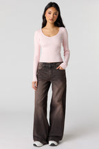 Jean Soho super baggy extensible latté à taille basse