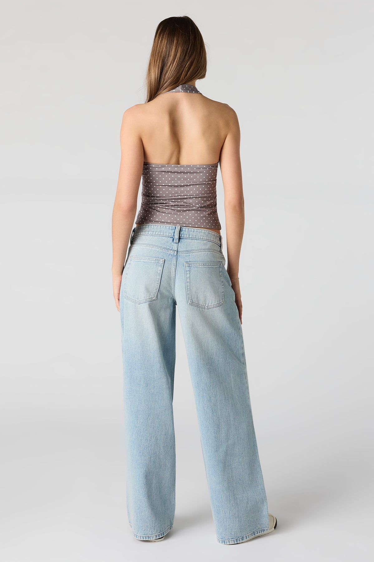 Alt View 3. London Low Rise Super Baggy Light Jean - Light Denim Blue