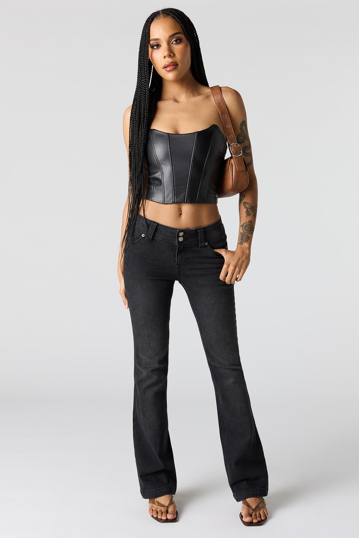 Stretch Low Rise Bootcut Black Jean - Black