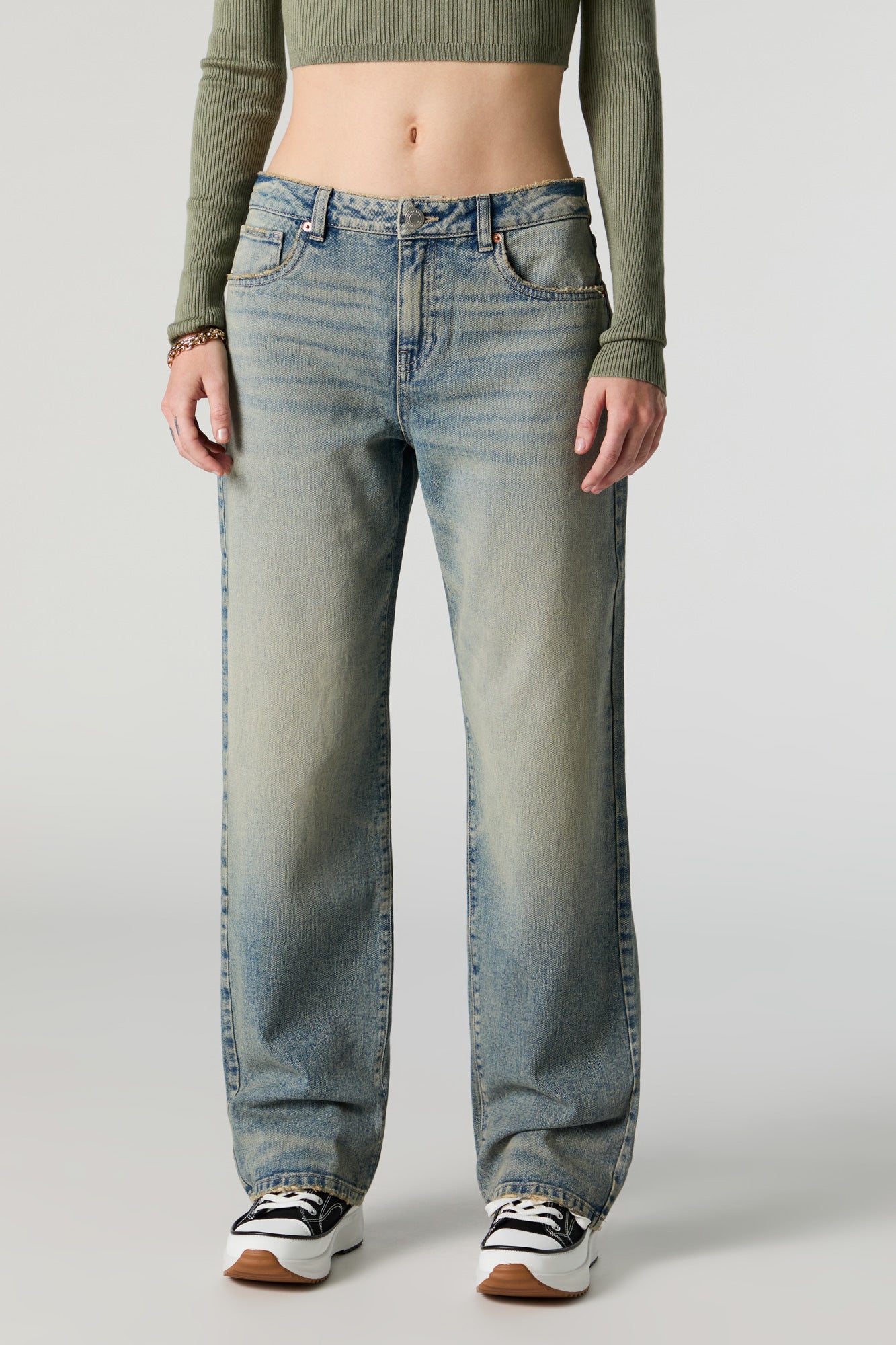 Dyed Washed Slouchy Straight Jean