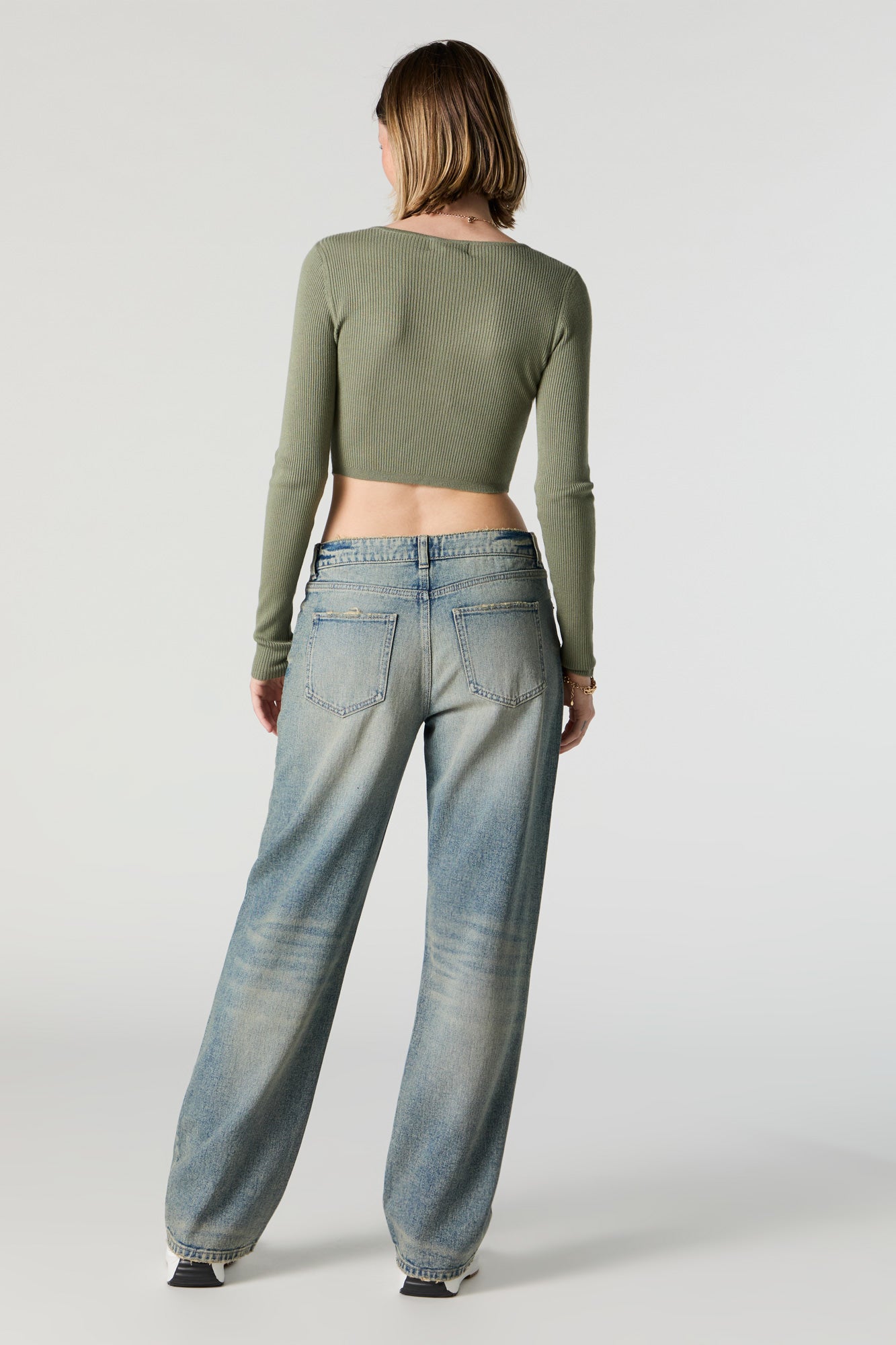 Dyed Washed Slouchy Straight Jean