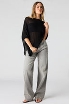 Jean baggy Brooklyn gris à taille basse