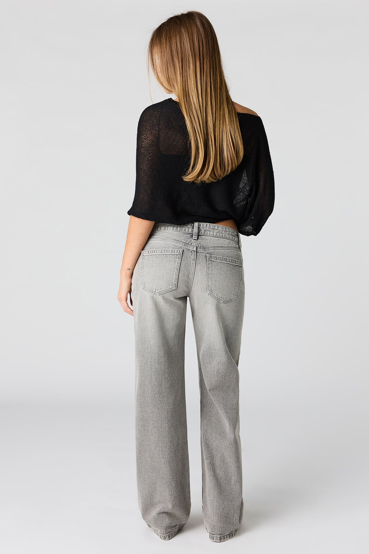 Vue alternative 3. Jean baggy Brooklyn gris à taille basse