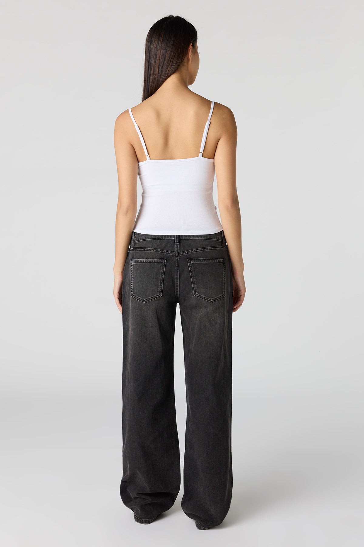 Alt View 3. Brooklyn Low Rise Baggy Washed Black Jean - Black