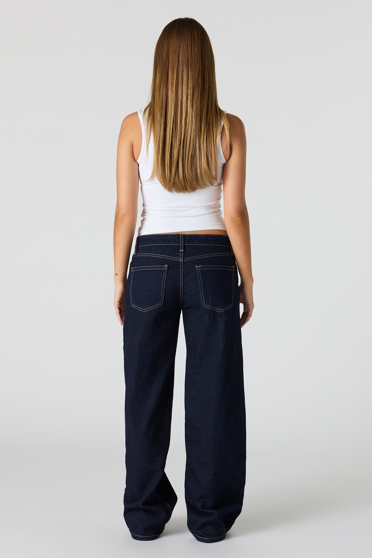 Alt View 3. Brooklyn Low Rise Baggy Rinse Jean - Rinse Denim