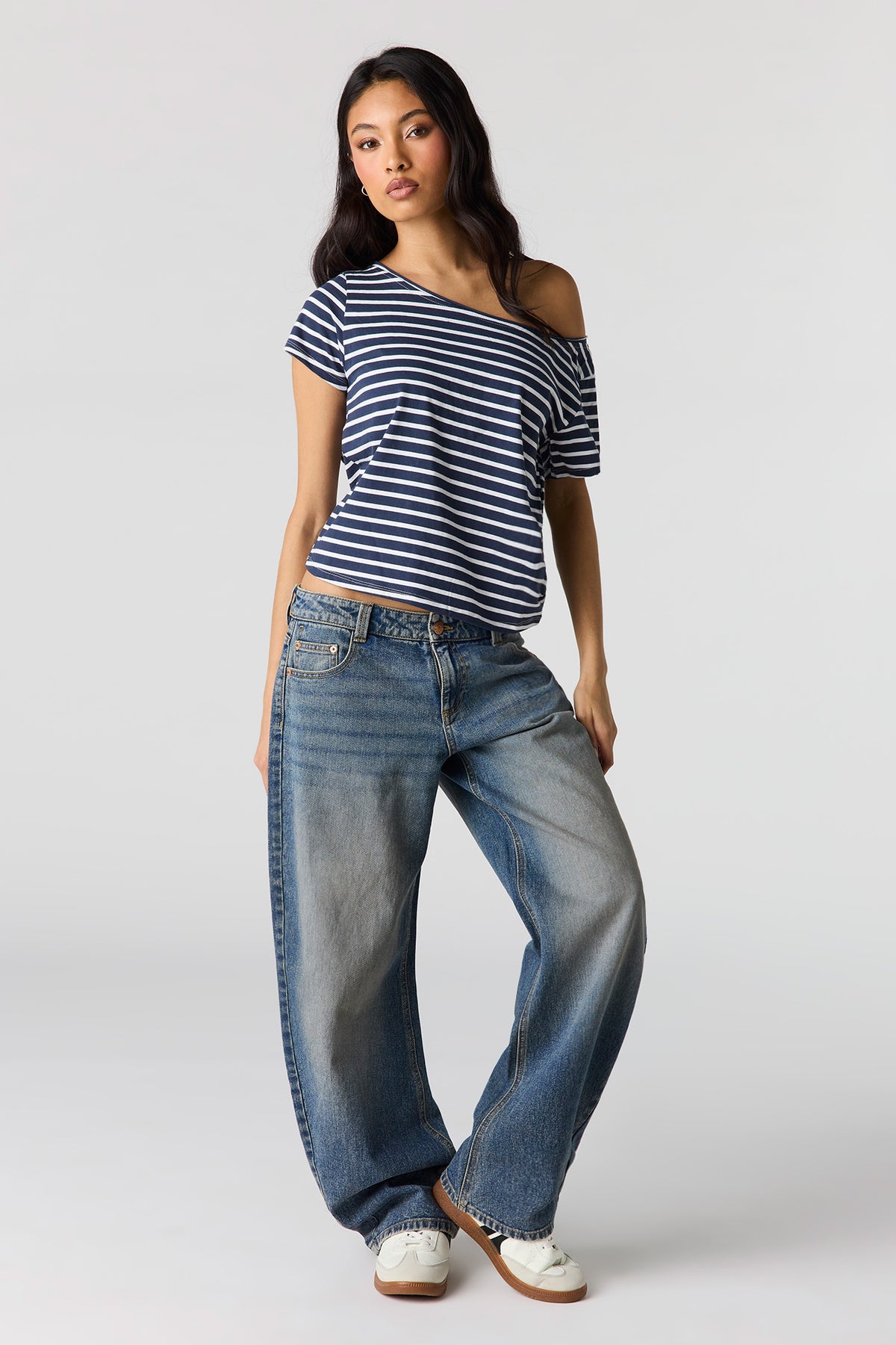 Low Rise Barrel Vintage Dark Jean - Midnight Blue