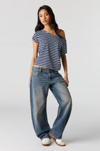 Low Rise Barrel Vintage Dark Jean