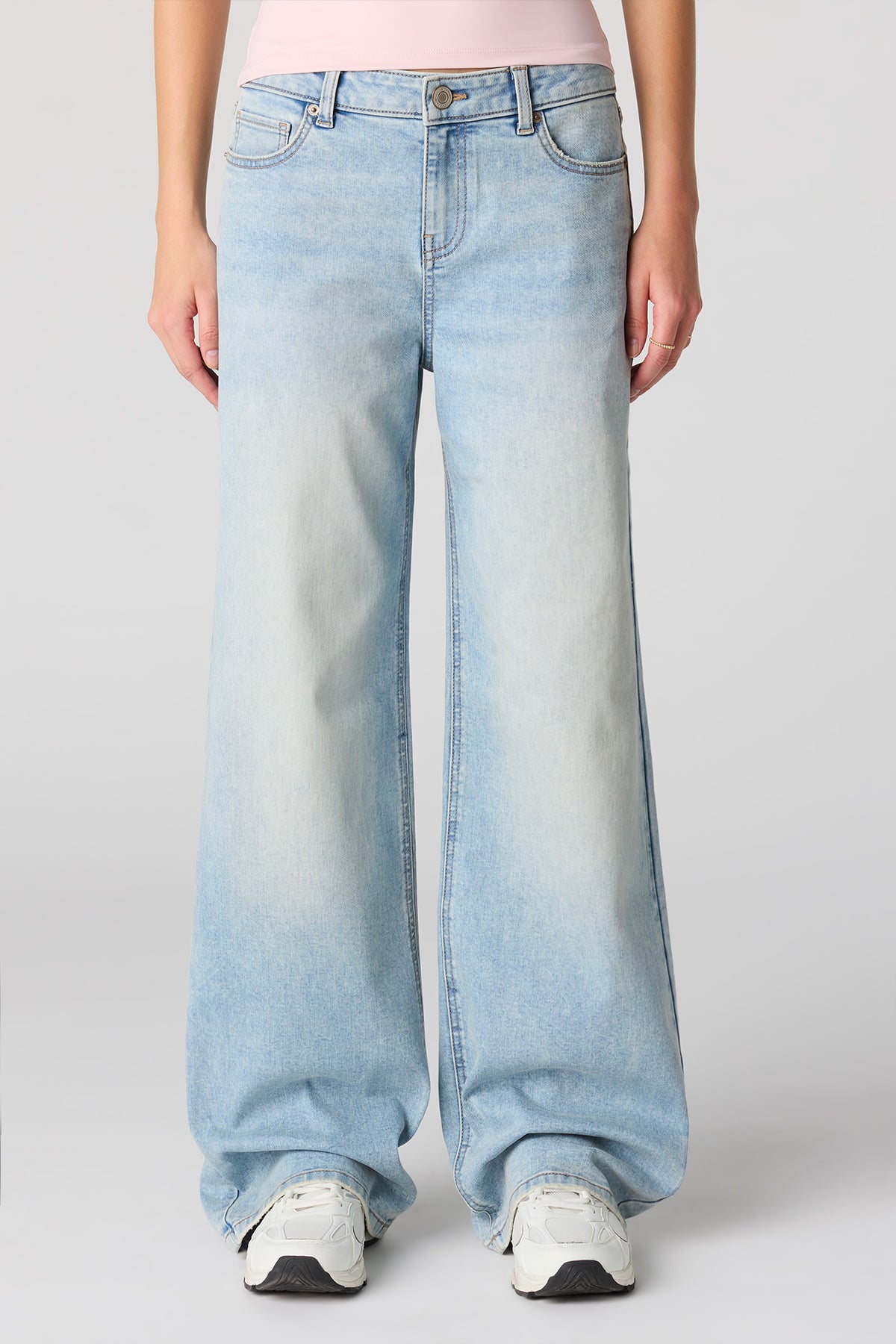 Vue alternative 2. Jean extensible à jambe large Paris foncé avec taille haute