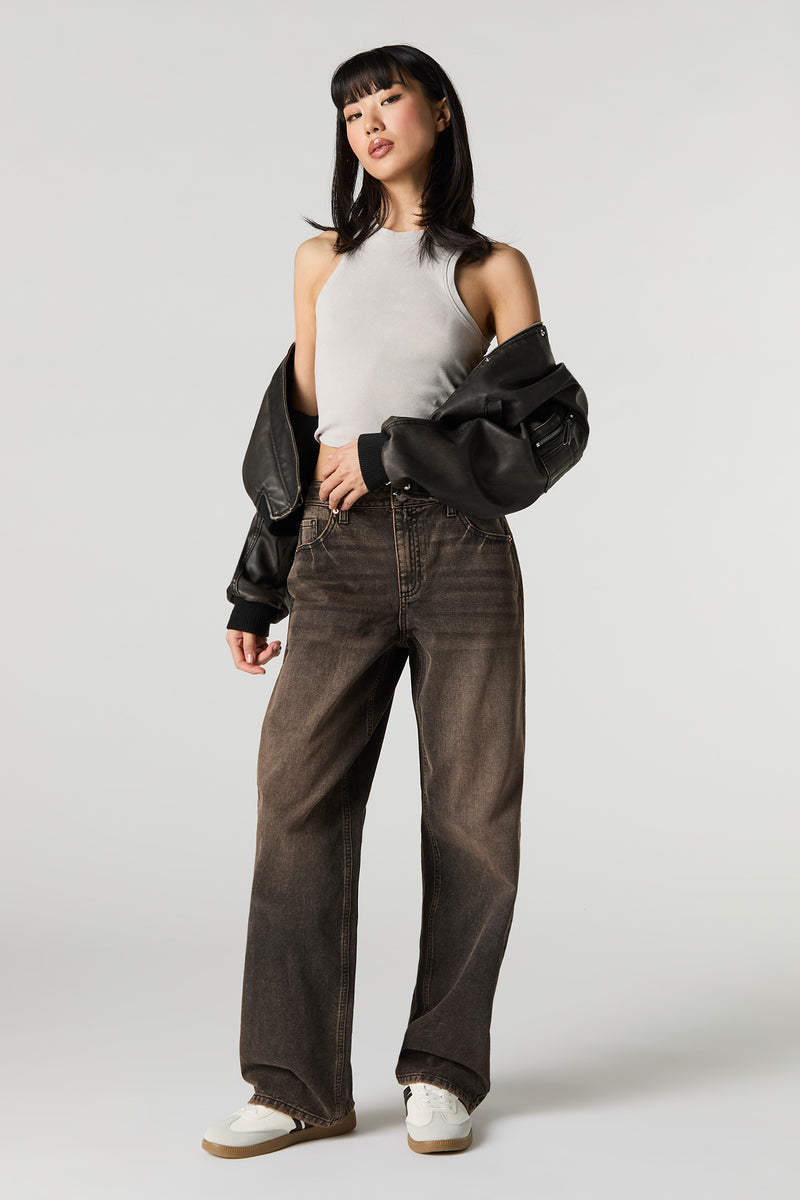 Low Rise Baggy Latte Black Jean