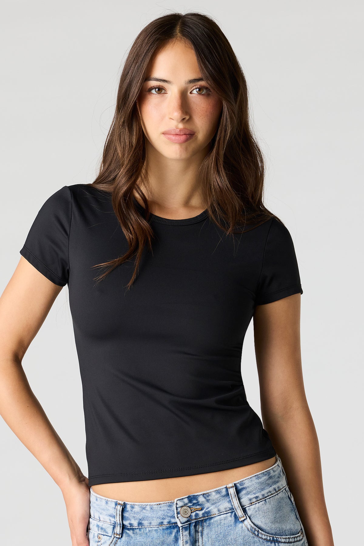 Luxe Heavy Contour Crew T-Shirt - Black