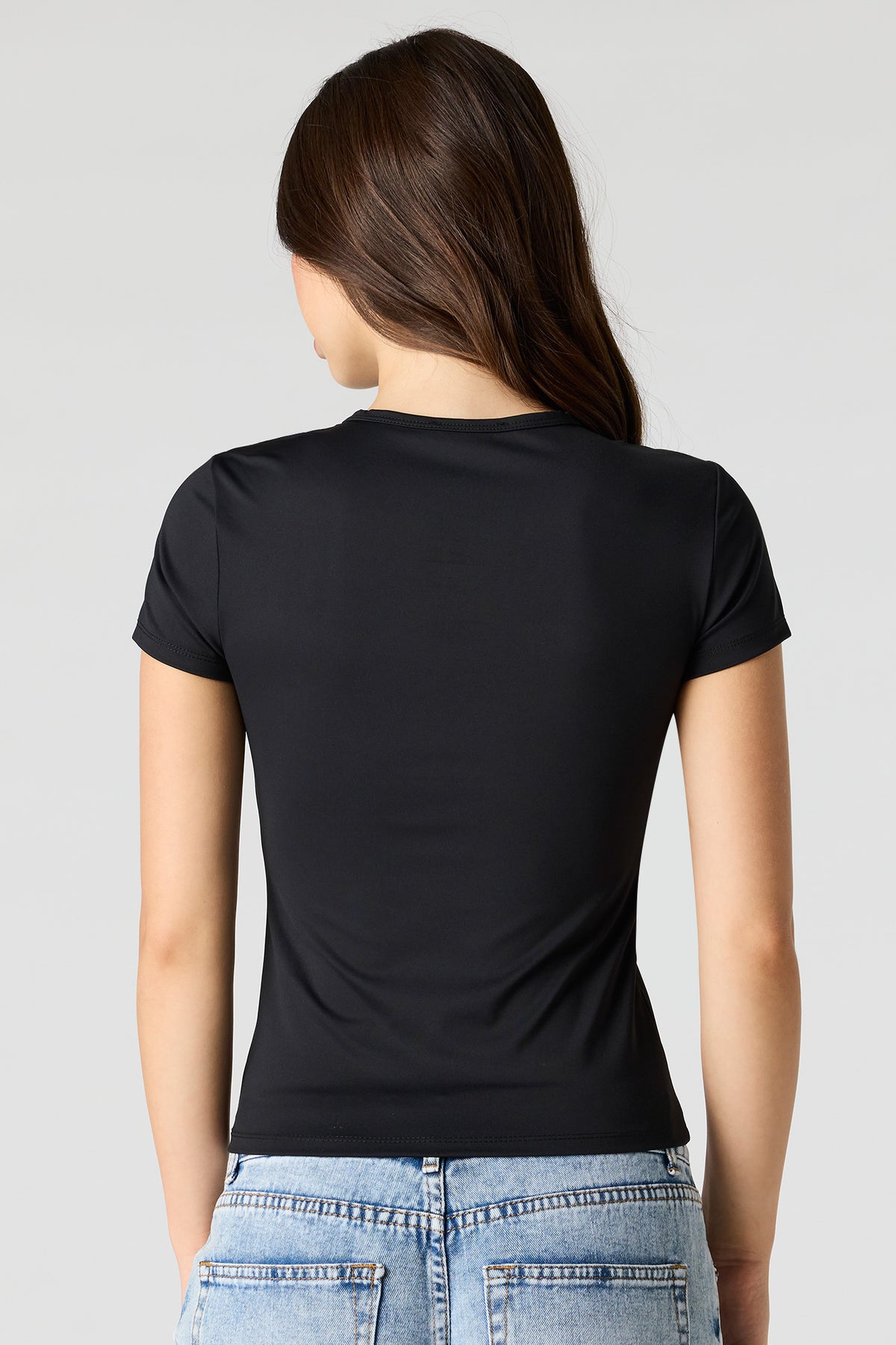 Alt View 2. Luxe Heavy Contour Crew T-Shirt - Black
