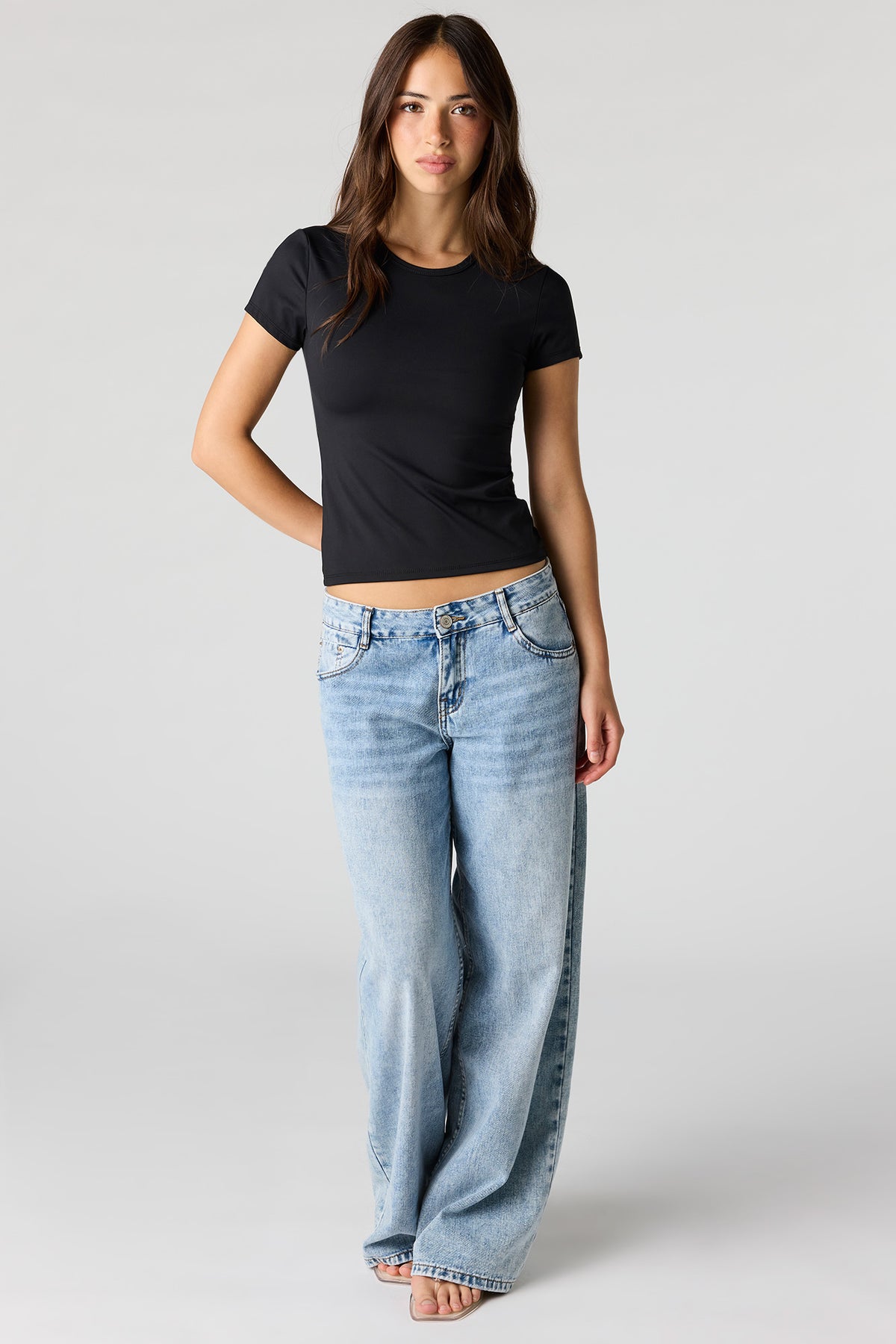 Alt View 3. Luxe Heavy Contour Crew T-Shirt - Black