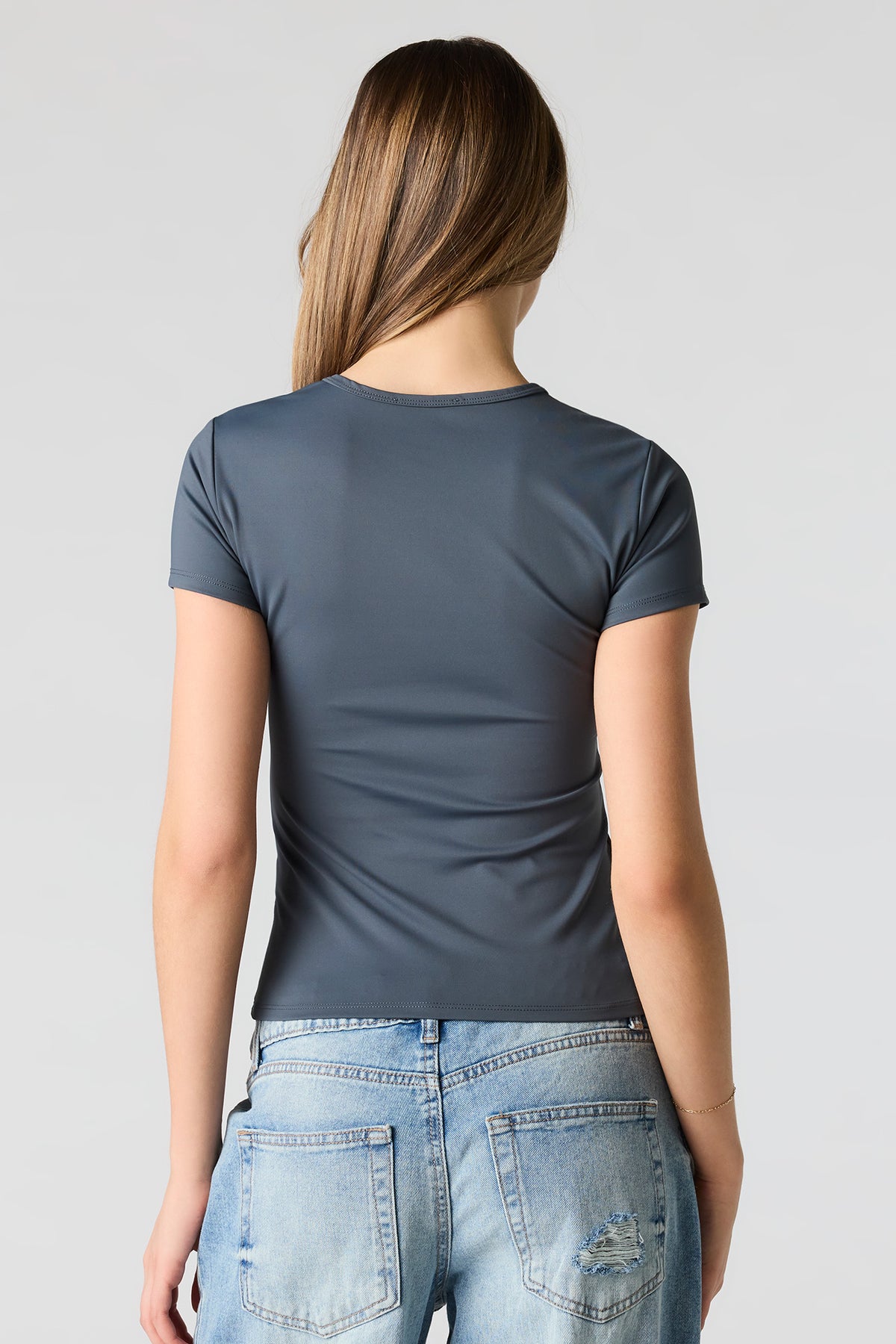 Alt View 2. Luxe Heavy Contour T-Shirt - Dark Grey