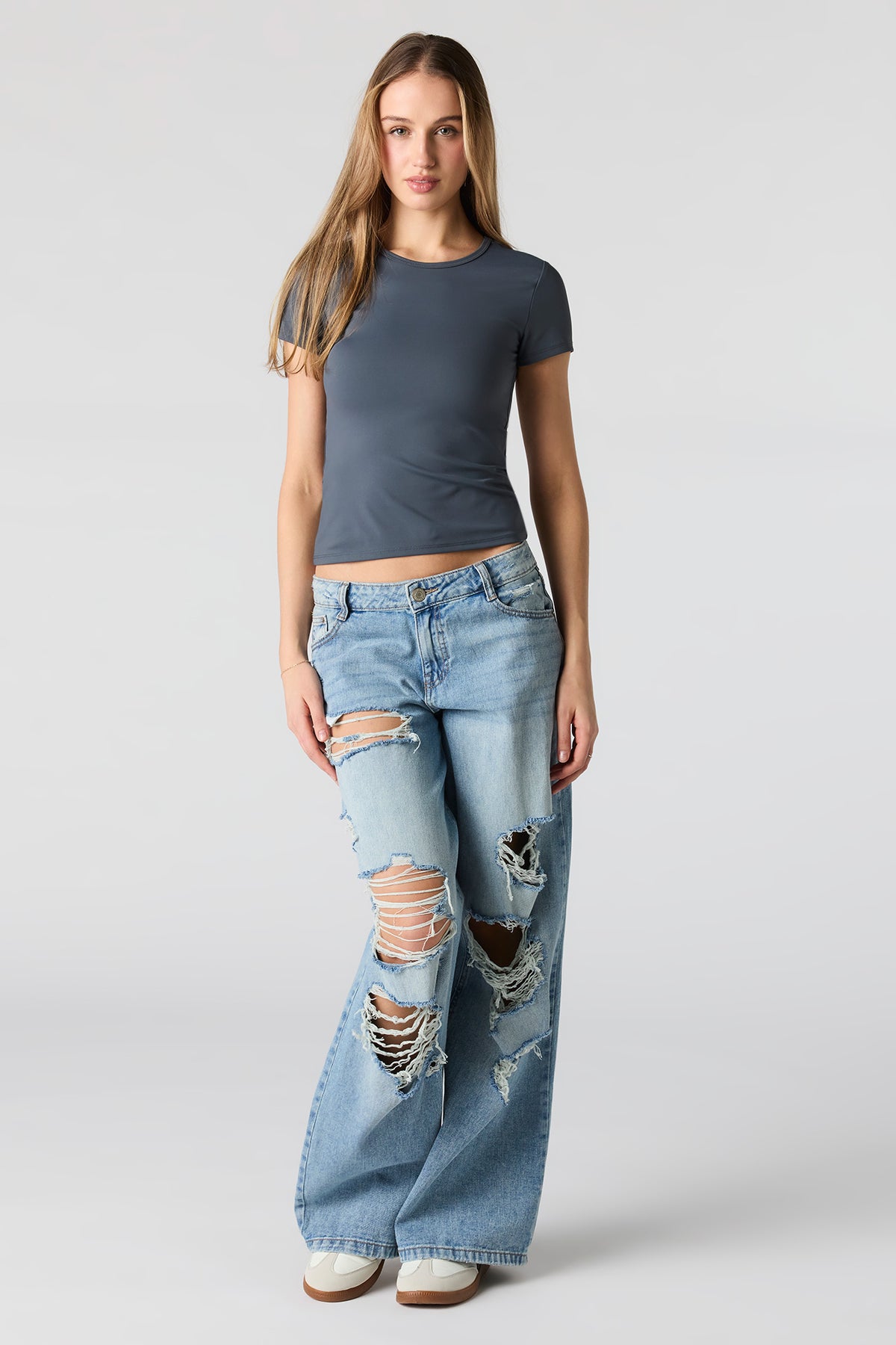 Alt View 3. Luxe Heavy Contour T-Shirt - Dark Grey