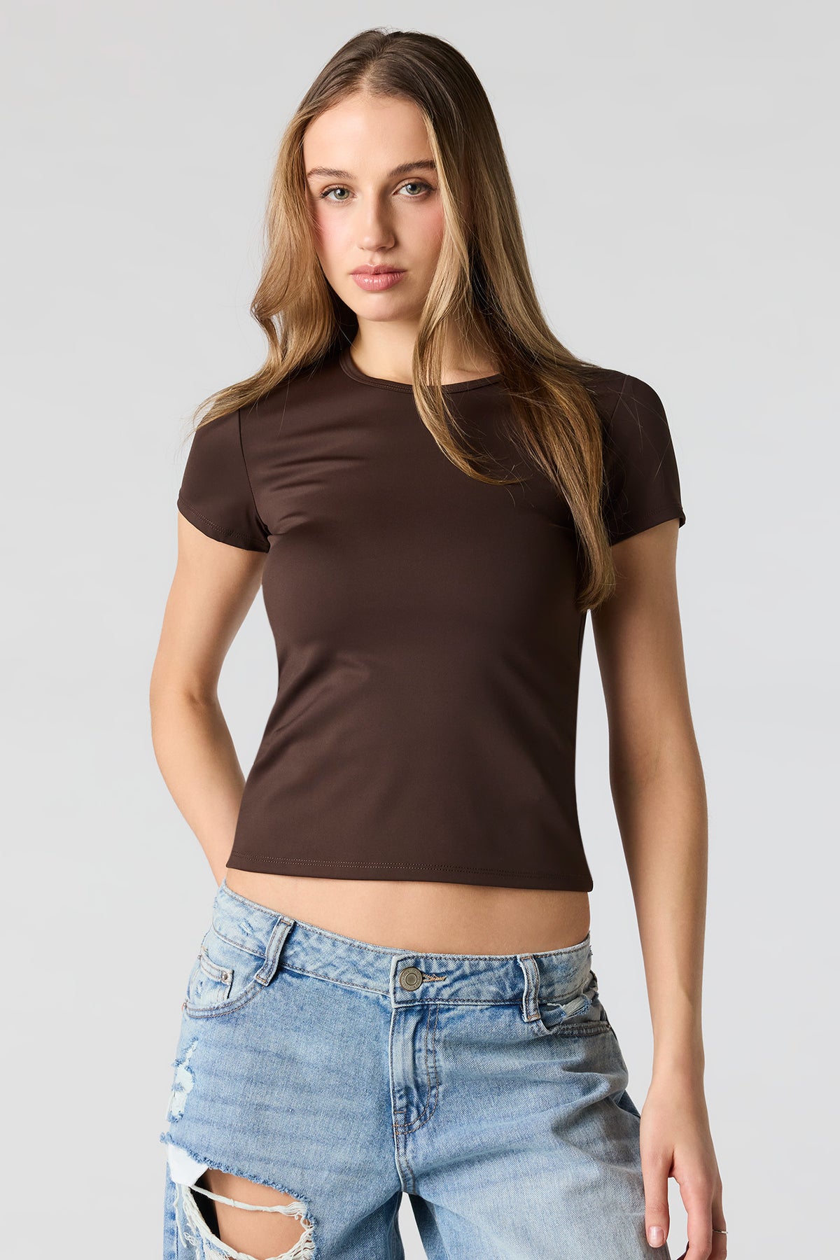 Luxe Heavy Contour T-Shirt - Brown