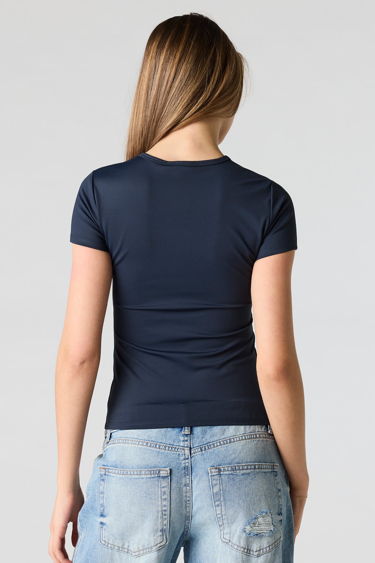 Alt View 2. Luxe Heavy Contour T-Shirt - Navy