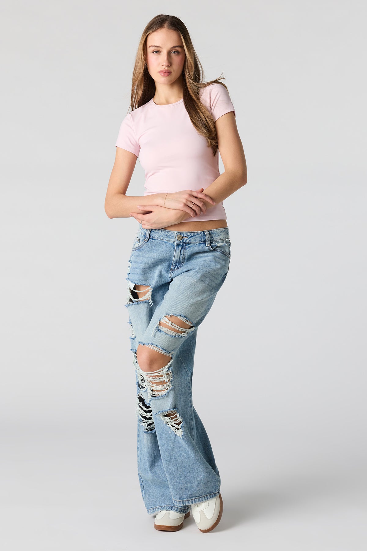 Alt View 3. Luxe Heavy Contour T-Shirt - Light Pink