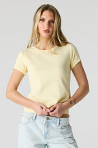 T-shirt côtelé rayé