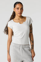 Scoop Neck Ribbed T-Shirt