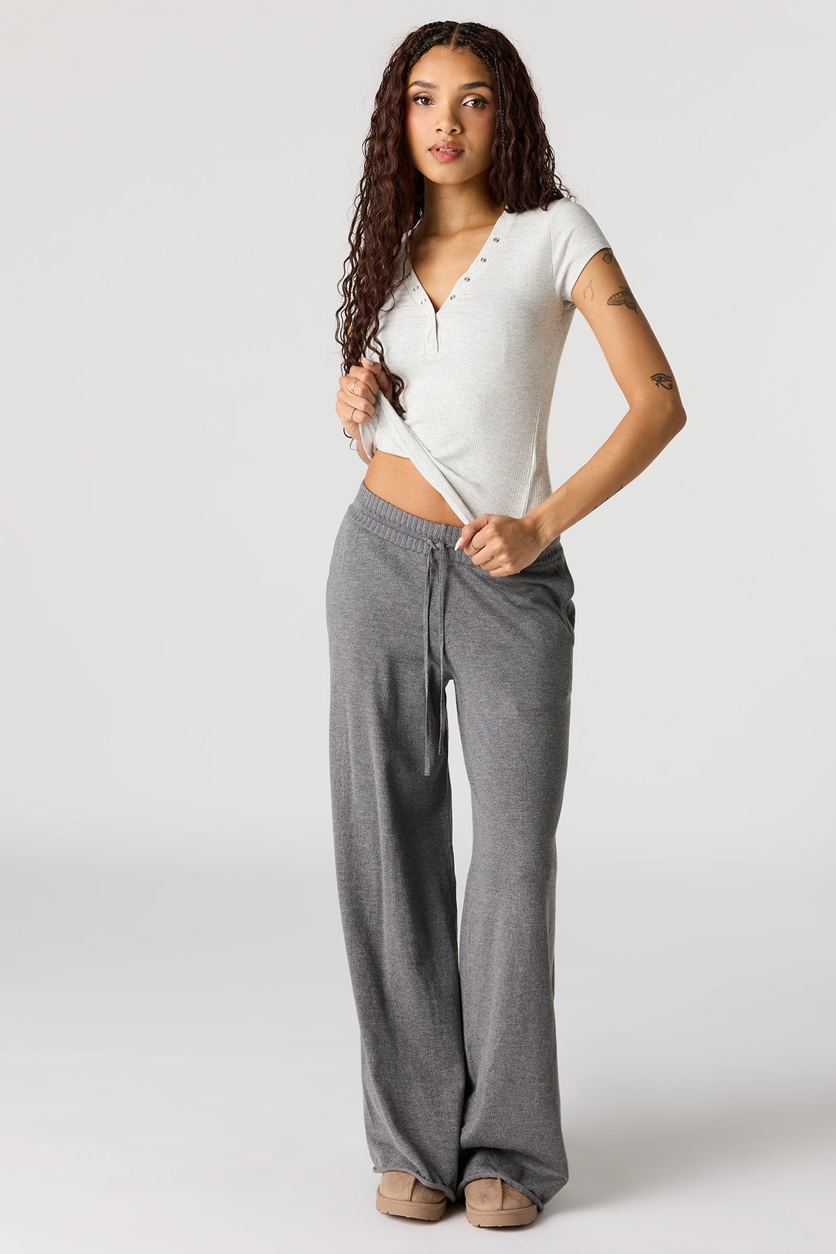 Vue alternative 3. T-shirt Henley côtelé
