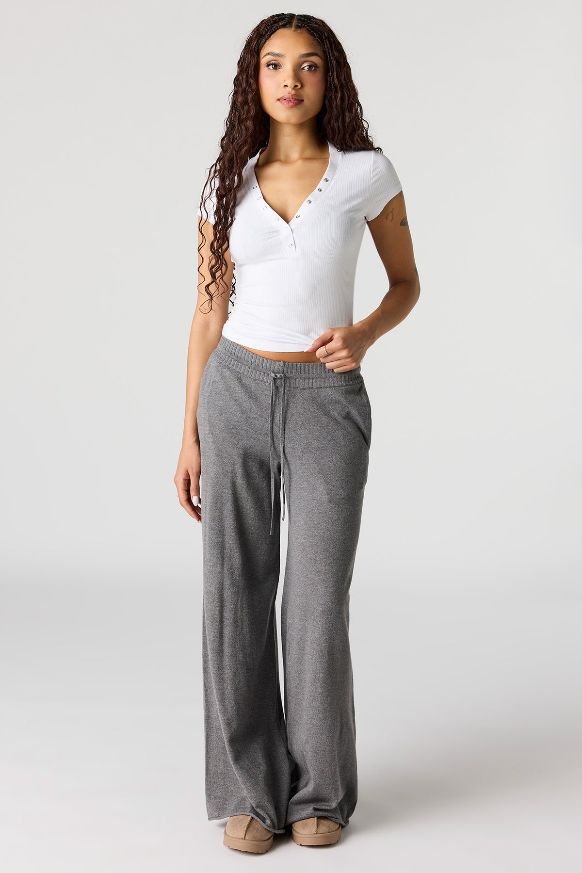 Vue alternative 3. T-shirt Henley côtelé