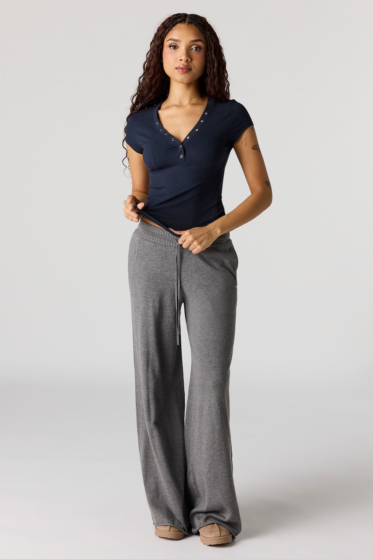 Vue alternative 3. T-shirt Henley côtelé
