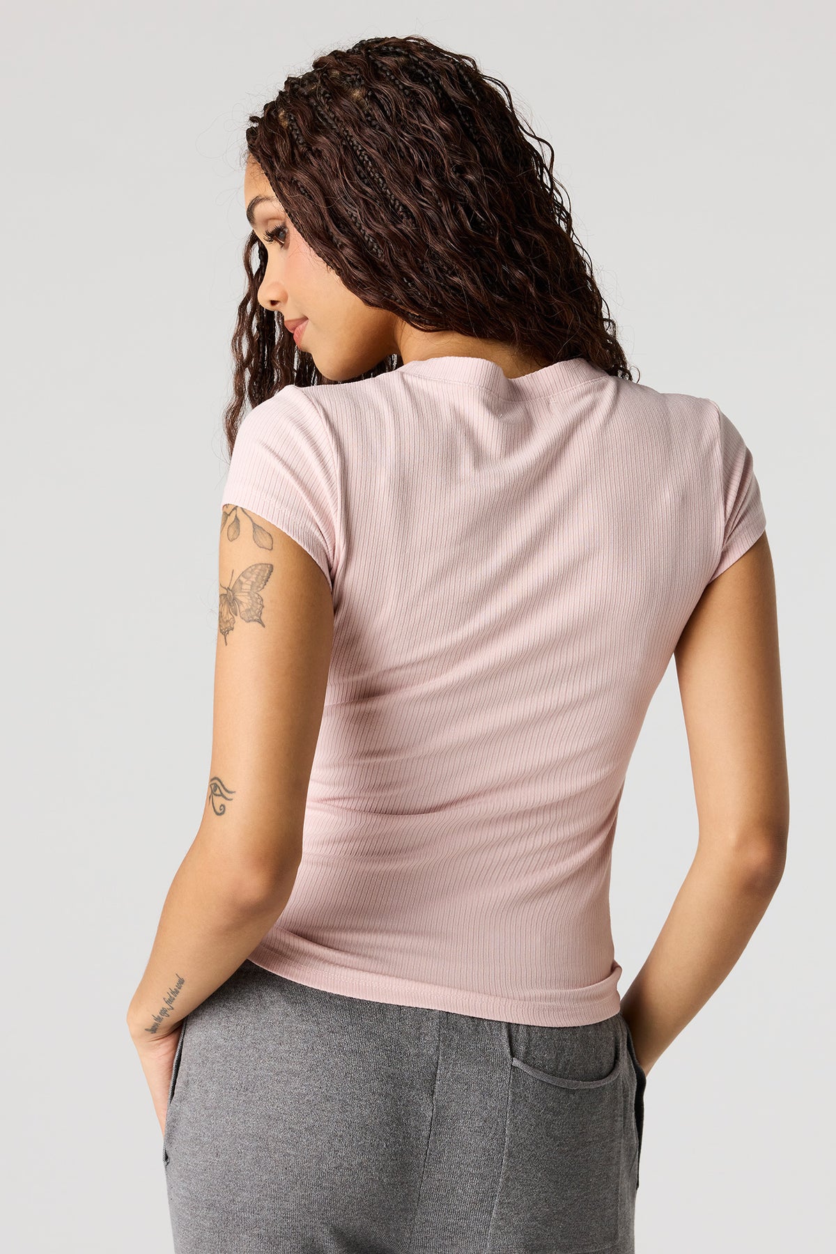 Vue alternative 2. T-shirt Henley côtelé