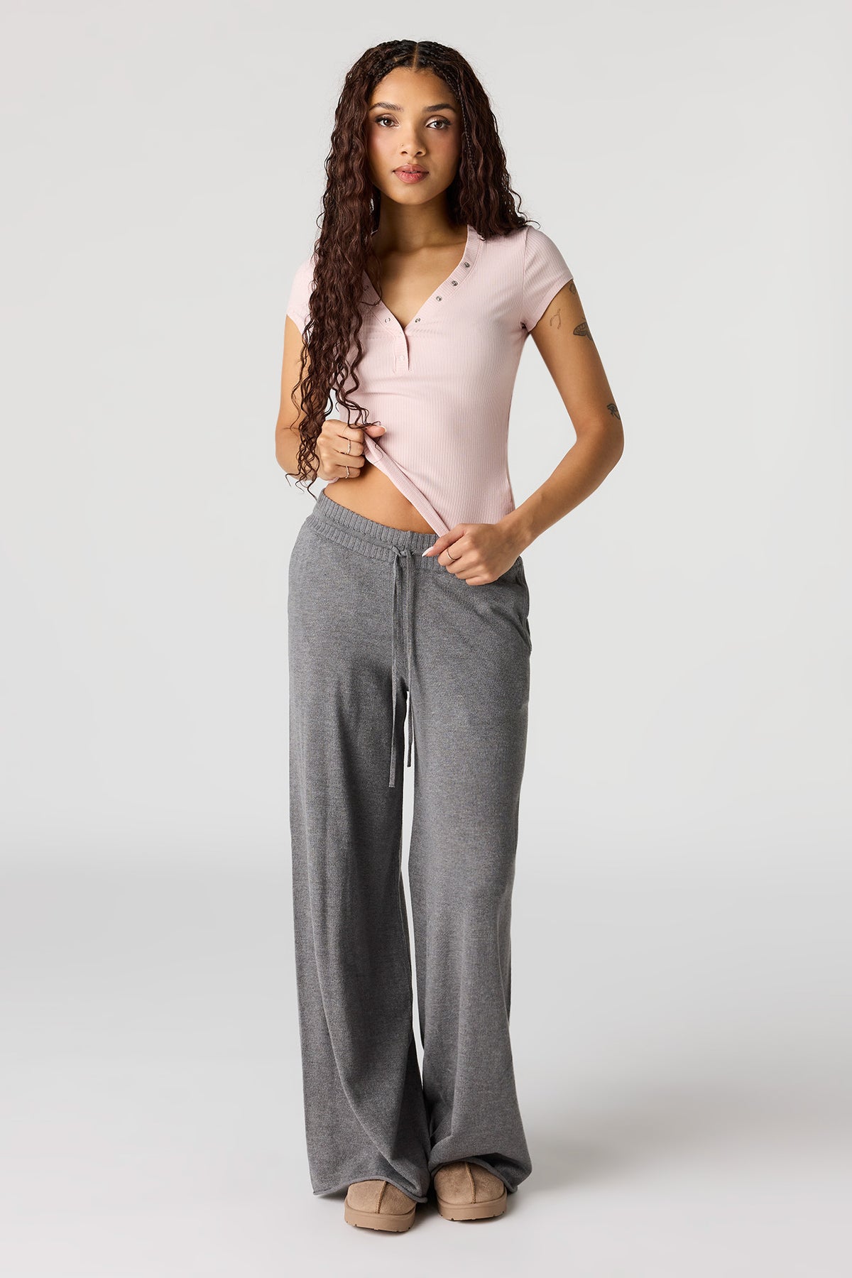 Vue alternative 3. T-shirt Henley côtelé