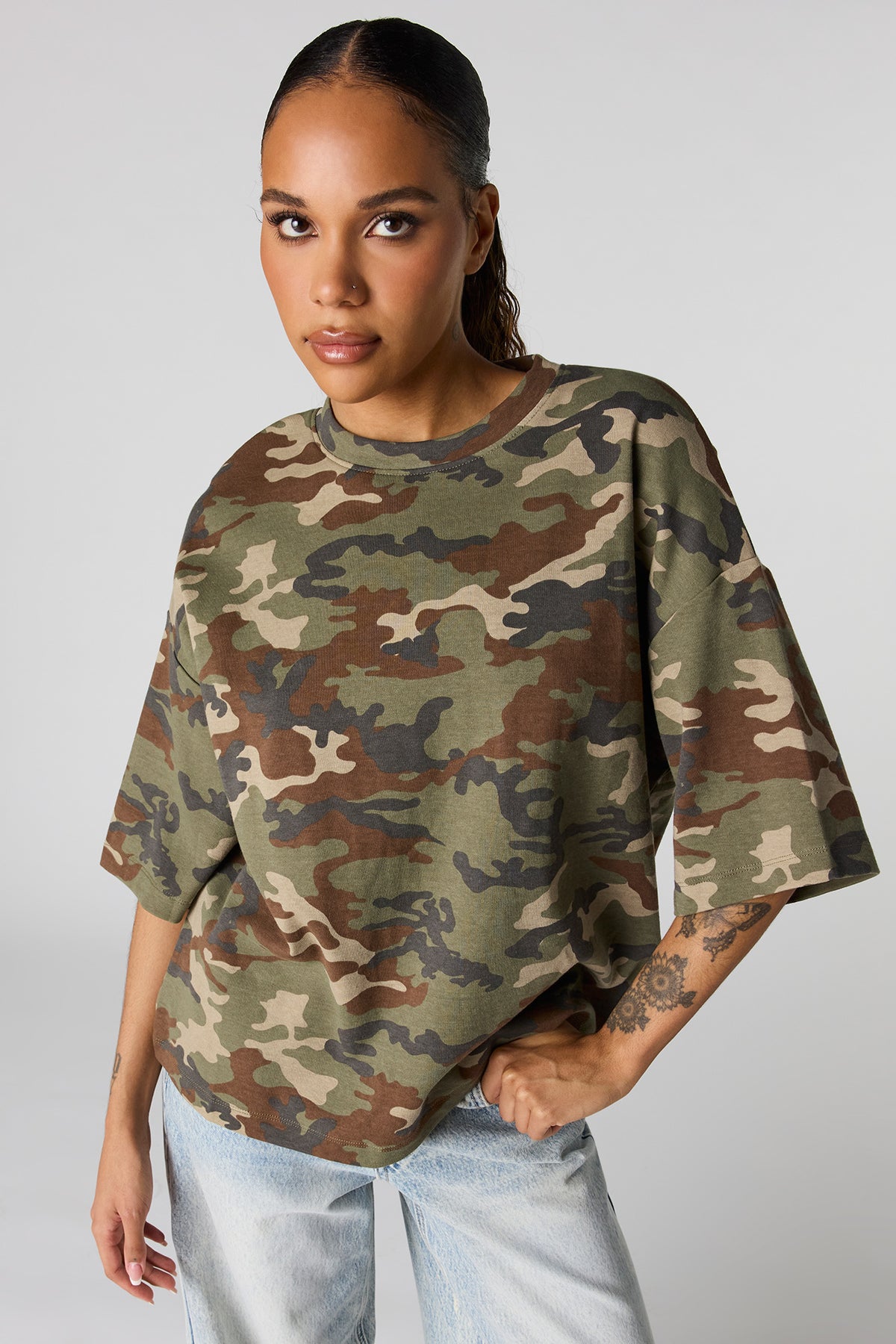 Oversized Boxy T-Shirt - Camouflage